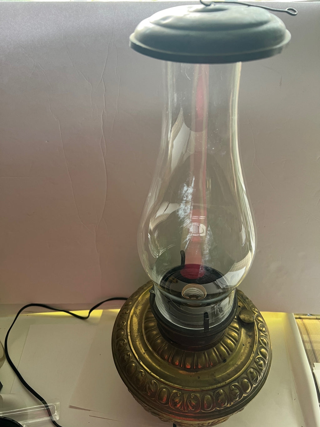 Antique 1887 "The Rochester" F. Meyrose & Co Ornate Brass Oil Lamp