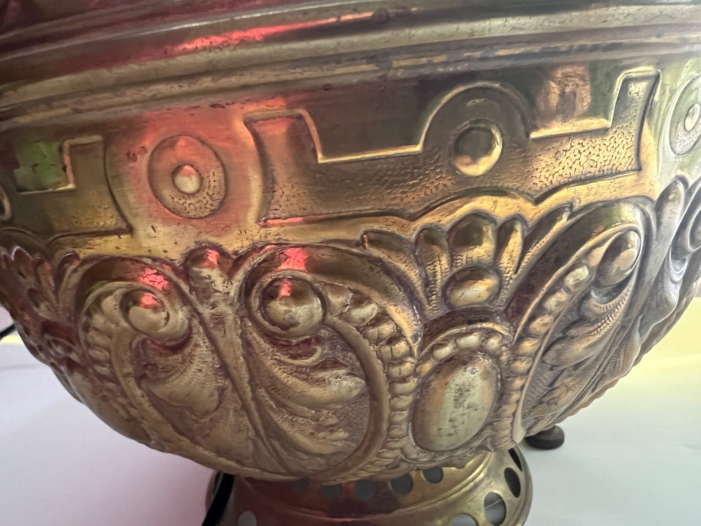 Antique 1887 "The Rochester" F. Meyrose & Co Ornate Brass Oil Lamp