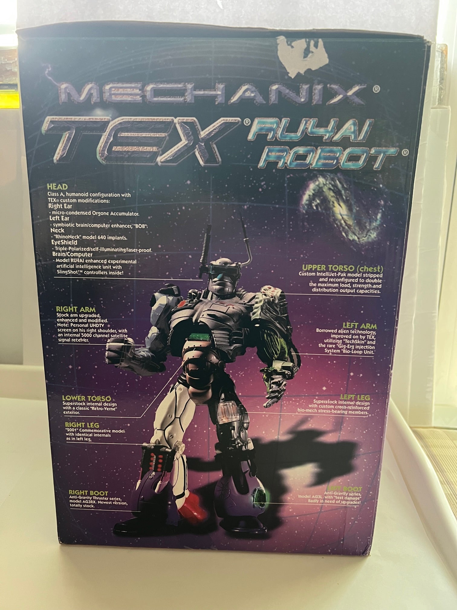 Mechanix T.E.X. RU4AI Animated Robot 1998 Everbright Toys - 12" Figure in Box