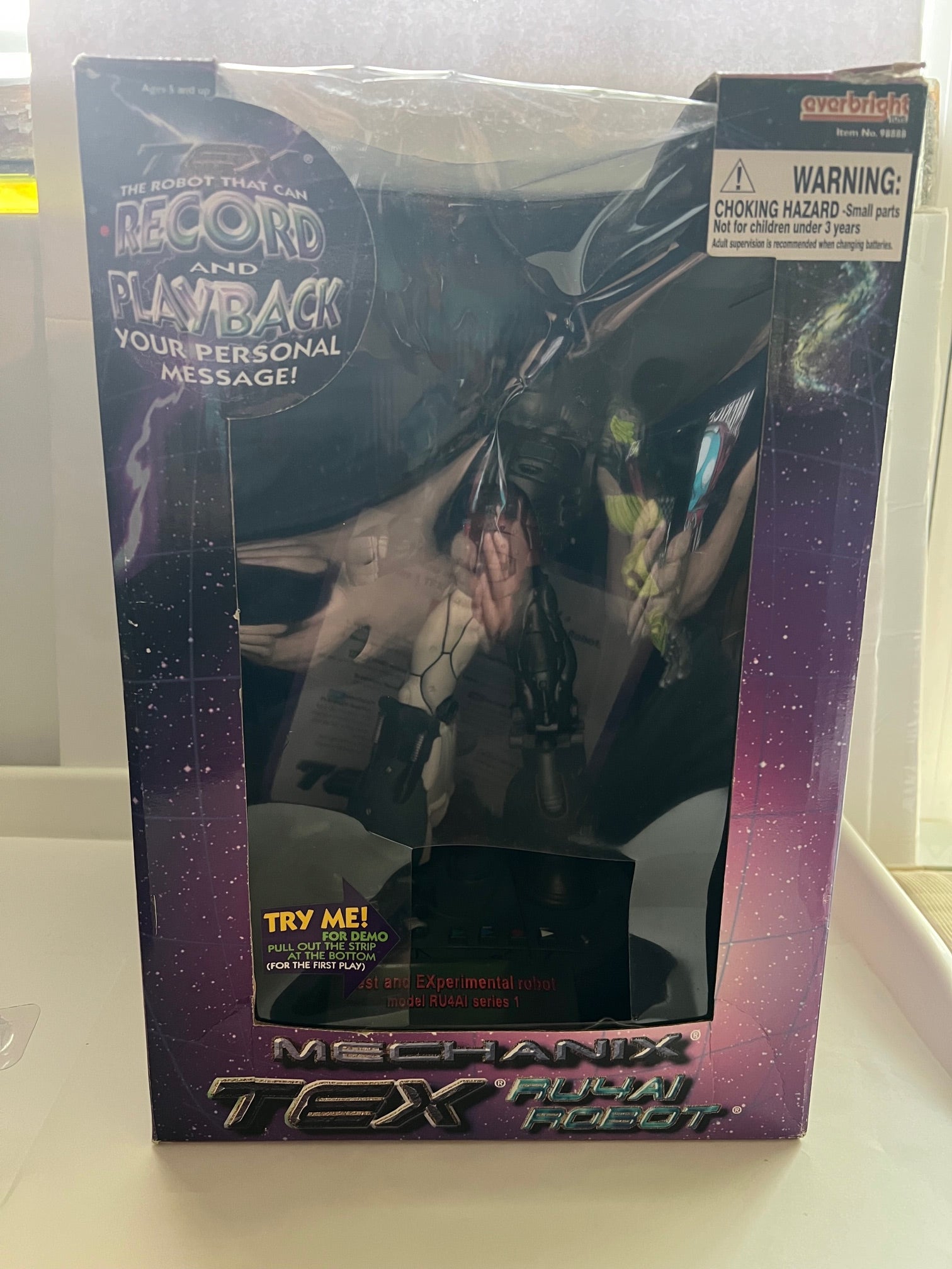 Mechanix T.E.X. RU4AI Animated Robot 1998 Everbright Toys - 12" Figure in Box