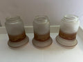 Set of Three 1920s Hand-Painted Frosted Glass Lamp Shades - Bell Shape