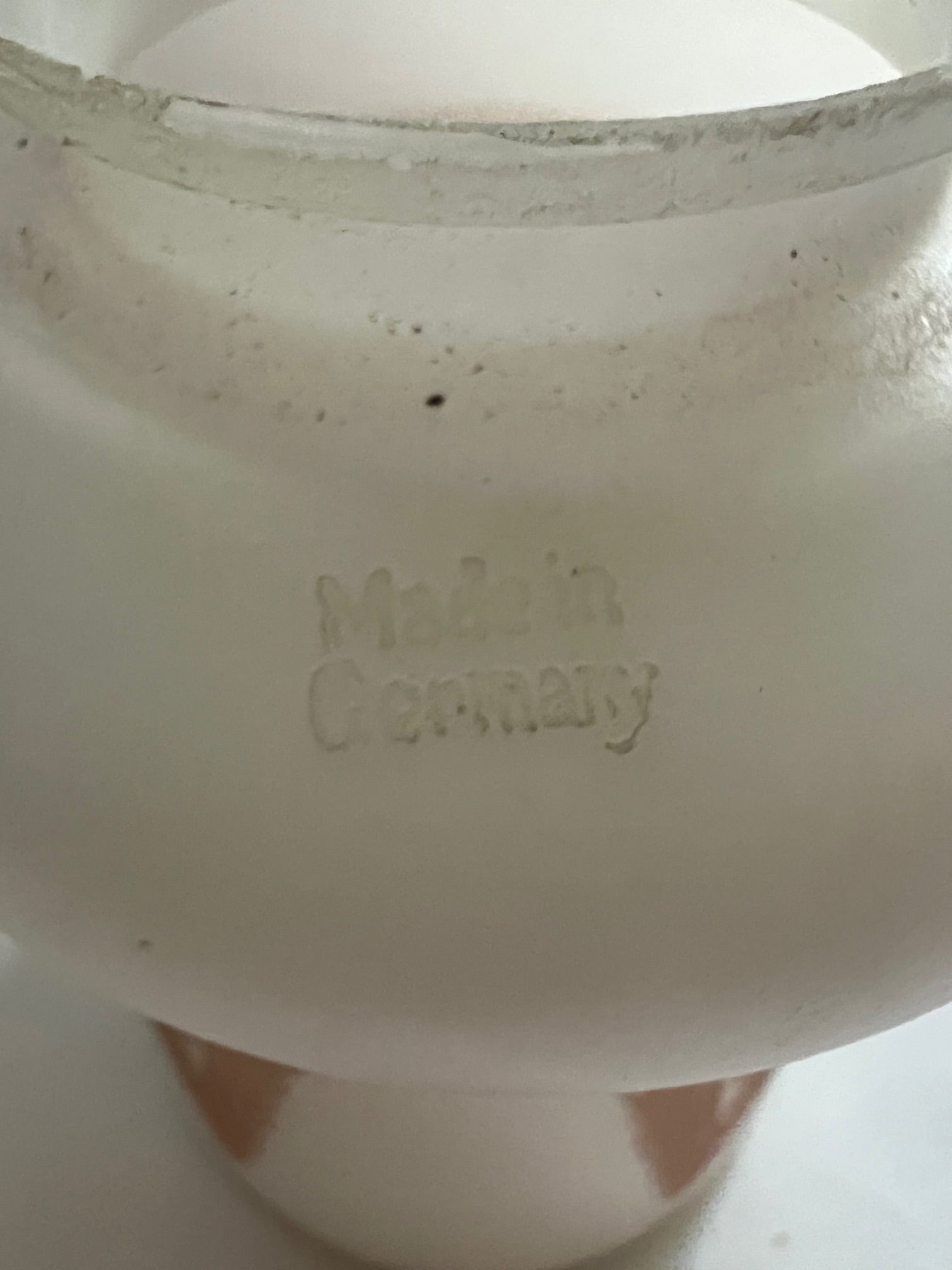 Set of 3 Antique German Frosted Milk Glass Bell Lamp Shades