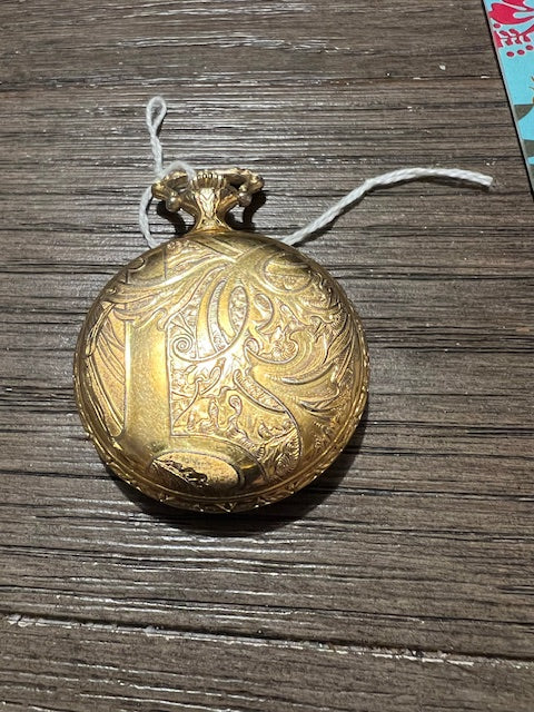 Andre Rivalle 17 Jewels Vintage Gold-Tone Hunter Case Pocket Watch