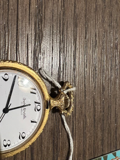 Andre Rivalle 17 Jewels Vintage Gold-Tone Hunter Case Pocket Watch