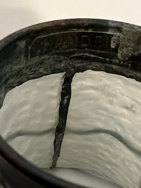 Rare Antique Handel Signed Leaded Frosted Glass Lamp Shade