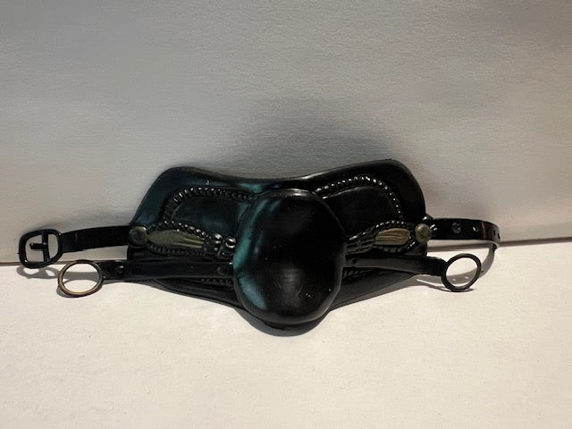 Vintage Breyer Toy Horse Accessories - Black Saddle with Stirrups & Grand Champion Brush