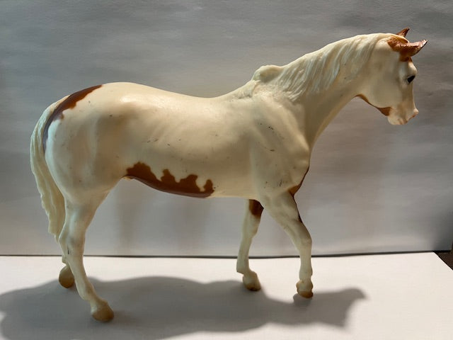 Breyer Fighting Stallion Model Horse #33 - Paint White with Brown Markings