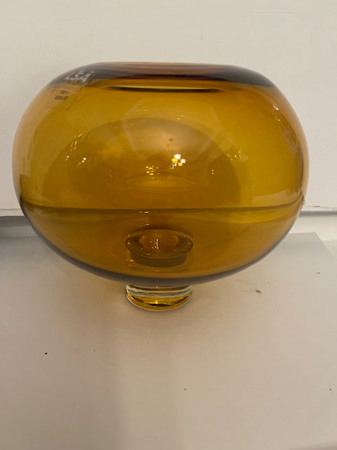LSA International Hand-Blown Amber Glass Vase - New, Never Used