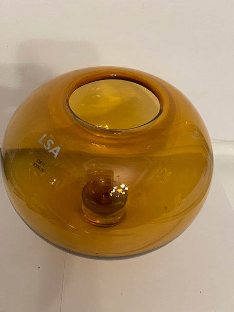 LSA International Hand-Blown Amber Glass Vase - New, Never Used