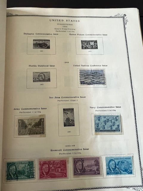 Scott's American Album for United States Stamps with Stamp Collection