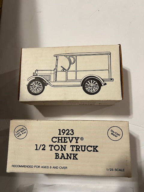 Ertl 1923 Chevy 1/2 Ton Truck Bank - Die-Cast 1/25 Scale, Mint in Box