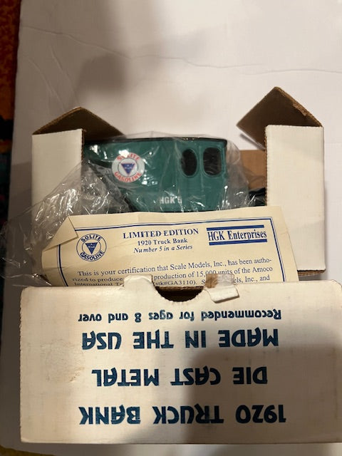 ERTL 1920 Solite Gasoline Die-Cast Truck Bank - Mint in Box with Key & Certificate