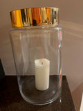 LSA International Hand-Blown Glass Vase with Gold Trim - Made in Poland