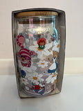 Disney Alice in Wonderland 16 oz Glass Tumbler with Bamboo Lid - New in Box