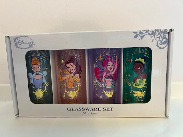 Disney Princess Mystic Portraits Glassware Set - Set of 4, 10 oz (New in Box)