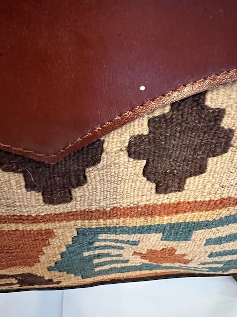 Authentic Turkish Kilim & Leather Magazine Rack
