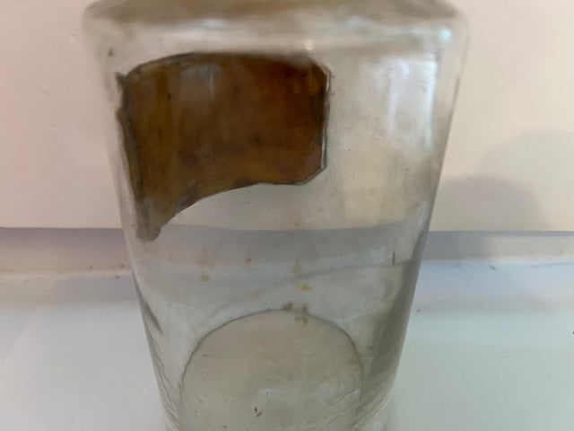 Rare Vintage Hand-Blown Apothecary Jar with Stopper - "P.P. Cubebae" Thompson Moon & Sun Mark