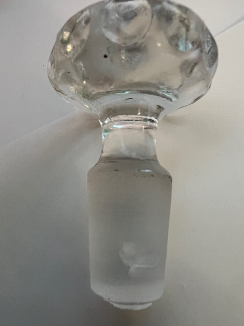 Antique Reverse Label Apothecary Pharmacy Bottle "OL. PICIS L" with Glass Stopper