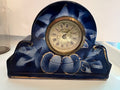 Vintage Mercedes Wind-Up Mantle Clock - Cobalt Blue & Gold, West Germany