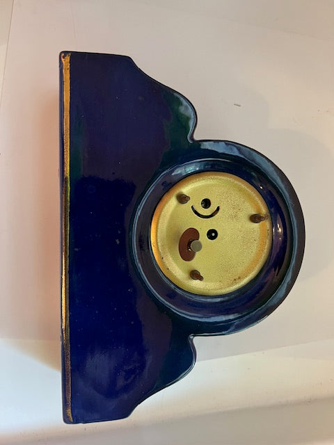 Vintage Mercedes Wind-Up Mantle Clock - Cobalt Blue & Gold, West Germany