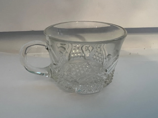 Antique Duncan & Sons EAPG Button Arches Clear Glass Souvenir Mug