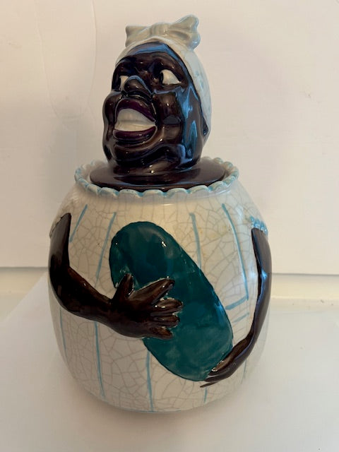 Vintage Mammy Cookie Jar - Believed Weller Pottery Replica, Crackle Glaze
