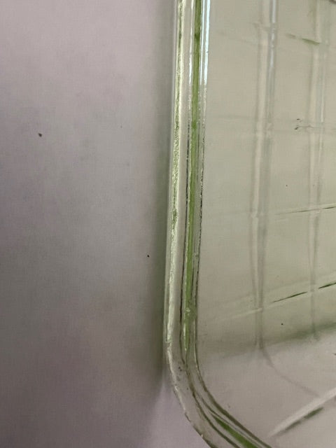 Rare Vintage 1930s Anchor Hocking Block Optic Green Depression Glass Butter Dish