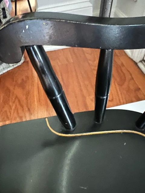 Vintage Nichols & Stone Child's Boston Rocker - Black with Gold Stenciling