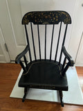 Vintage Nichols & Stone Child's Boston Rocker - Black with Gold Stenciling
