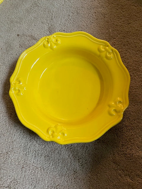 Yellow Fleur de Lis Ceramic Serving Set - 6 One-of-a-Kind Prototype Pieces