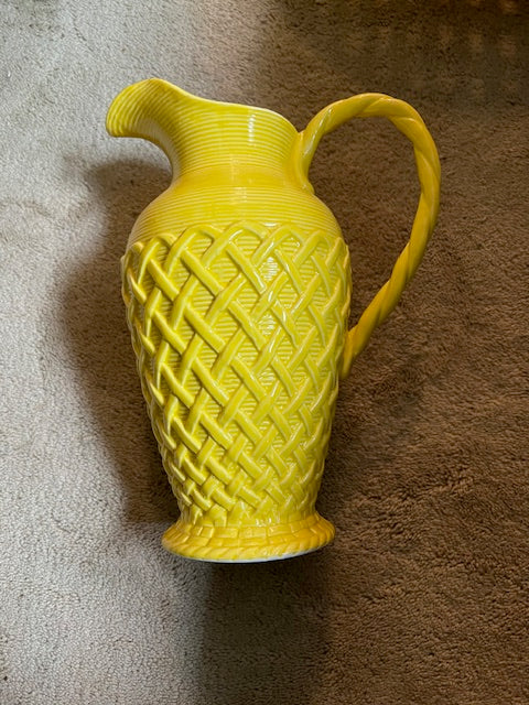 Yellow Fleur de Lis Ceramic Serving Set - 6 One-of-a-Kind Prototype Pieces