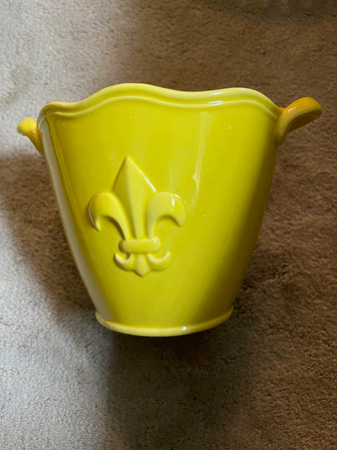 Yellow Fleur de Lis Ceramic Serving Set - 6 One-of-a-Kind Prototype Pieces