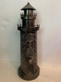 Handmade Metal Lighthouse Wine Bottle Holder - 15"