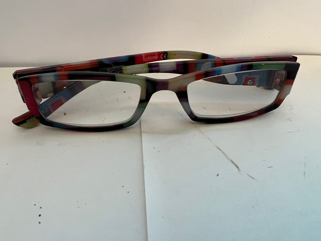 GET Italy +1.35 Striped Reading Glasses with LED Light & Batteries