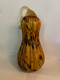 Murano Style Art Glass Gourd/Pumpkin with Curly Coiled Stem