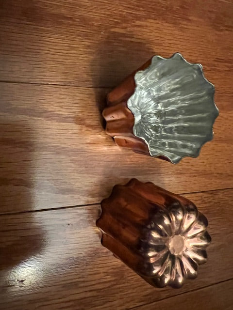 Solid Copper French Canel\ (Cannel\) Molds - Set of 2