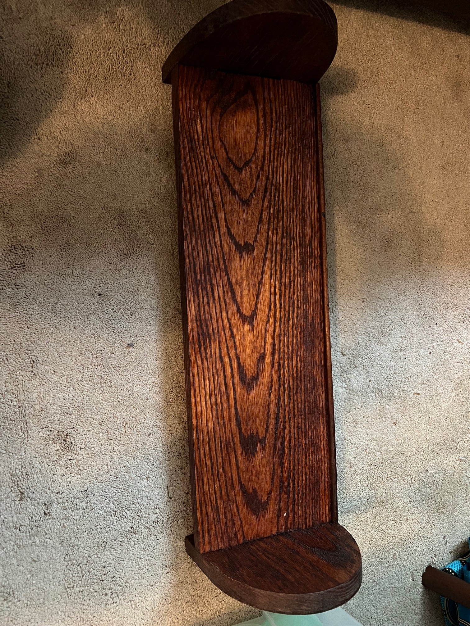 Pair of Handmade Arts & Crafts Oak Book Racks with Flint Tiles