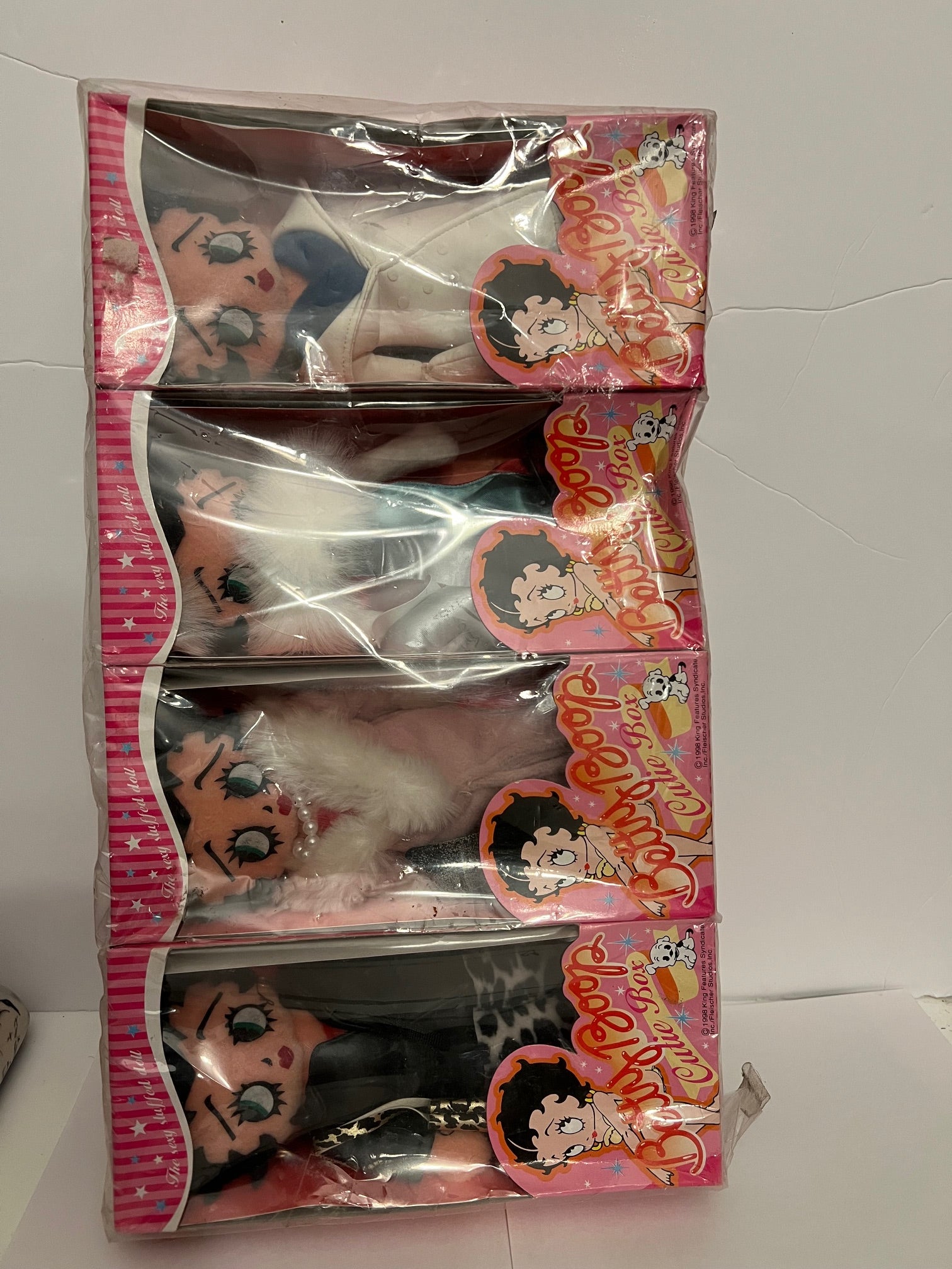 Betty Boop "Cutie Box" Stuffed Doll Set of 4 - Sealed, Hong Kong Early 2000s