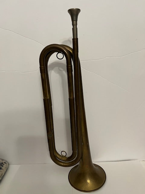 Antique Rexcraft Boy Scouts Brass Bugle (1930s-1950s) with Mouthpiece