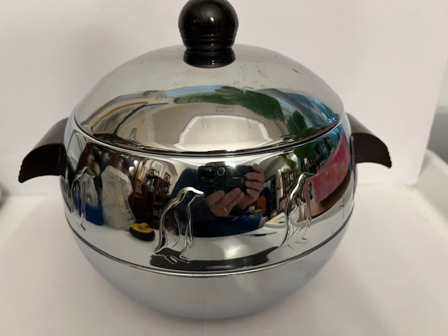 Vintage 1950s West Bend Penguin Hot & Cold Server / Ice Bucket - Chrome MCM Barware