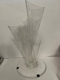 Vintage Steuben Signed Clear Glass 6-Prong "Grotesque" Epergne Vase, 15"
