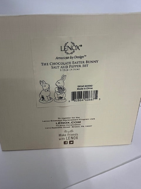 Lenox "The Chocolate Easter Bunny" Salt and Pepper Set - Ivory Fine China with Gold Accents