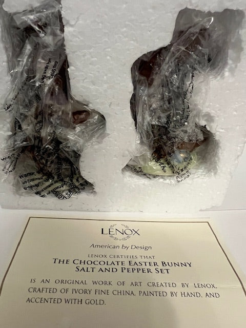 Lenox "The Chocolate Easter Bunny" Salt and Pepper Set - Ivory Fine China with Gold Accents