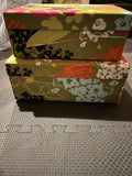 Set of Floral Fabric-Covered Collapsible Storage Boxes