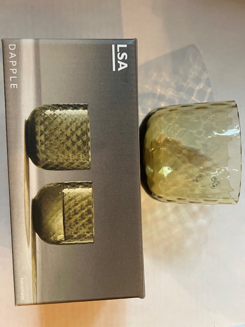 LSA International Dapple Handblown Tumblers, Set of 2 - Topaz, 300ml