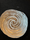 Gilded Swirl Glass Decorative Serving Bowl - Silver & White Vortex, 16.5"