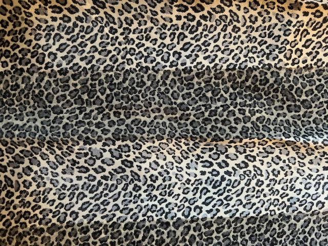 Set of 2 Polyester Animal Print Scarves - Tan & Silver Cheetah