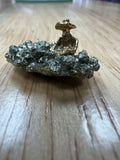 Vintage Gold Miner Figurine on Pyrite Stone