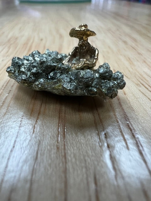 Vintage Gold Miner Figurine on Pyrite Stone