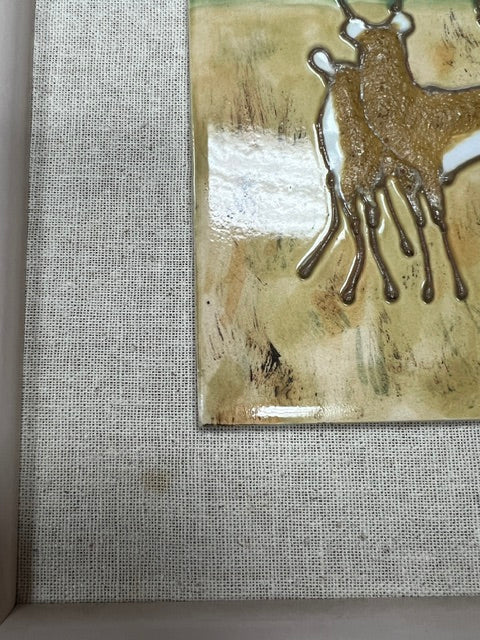 Harris Strong Framed Antelope Art Tile on Linen
